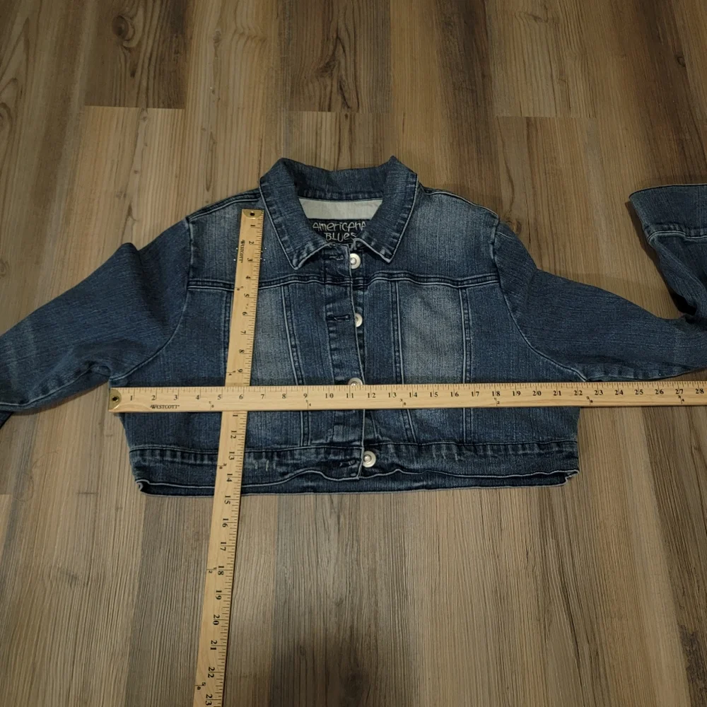 AMERICAN BLUES WOMENS JEAN SHORT CROPED JACKET SIZE XL - Picture 9 of 9